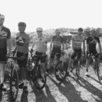 Scenic black and white group photo